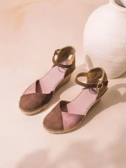 Toni Pons Cuñas Medias | Cerradas | BERAL - Alpargata de mujer en ante bicolor con cuña | BERAL