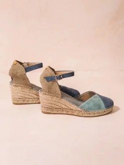 Toni Pons Cuñas Medias | Cerradas | BERAL - Alpargata de mujer en ante bicolor con cuña | BERAL