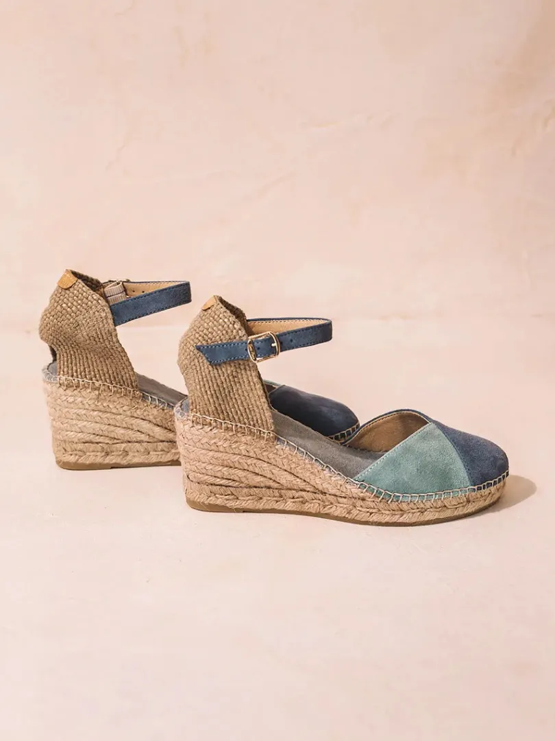 Toni Pons Cuñas Medias | Cerradas | BERAL - Alpargata de mujer en ante bicolor con cuña | BERAL