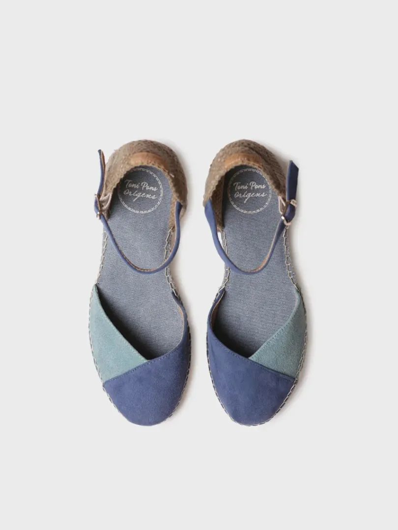 Toni Pons Cuñas Medias | Cerradas | BERAL - Alpargata de mujer en ante bicolor con cuña | BERAL