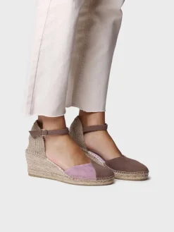 Toni Pons Cuñas Medias | Cerradas | BERAL - Alpargata de mujer en ante bicolor con cuña | BERAL