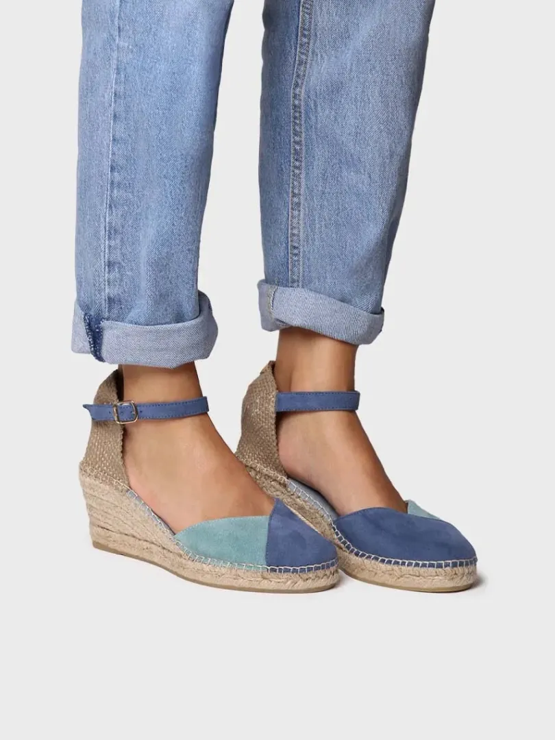 Toni Pons Cuñas Medias | Cerradas | BERAL - Alpargata de mujer en ante bicolor con cuña | BERAL