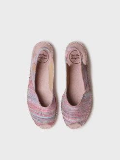 Toni Pons Cuñas Medias | Abiertas | BERI-RG - Alpargata peep toe de mujer con cuña y tejido rayado | BERI-RG