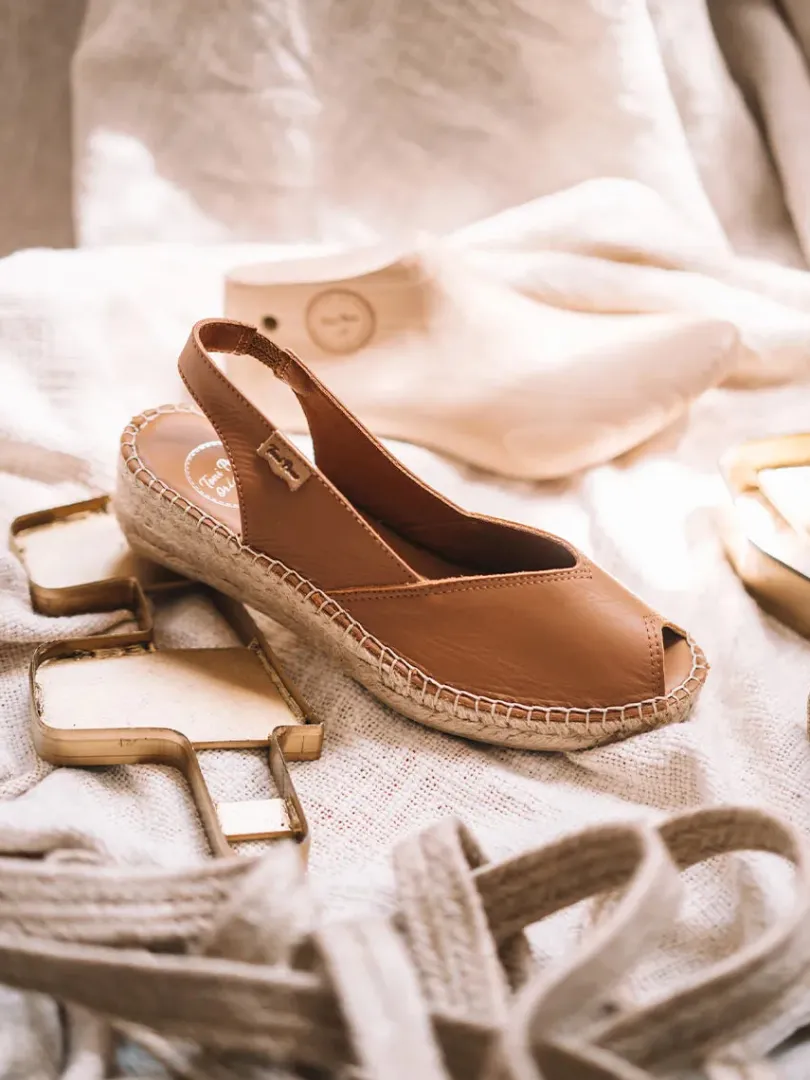 Toni Pons Cuñas Medias | Abiertas | BERNIA-P - Alpargata peep toe de mujer con cuña en piel | BERNIA-P
