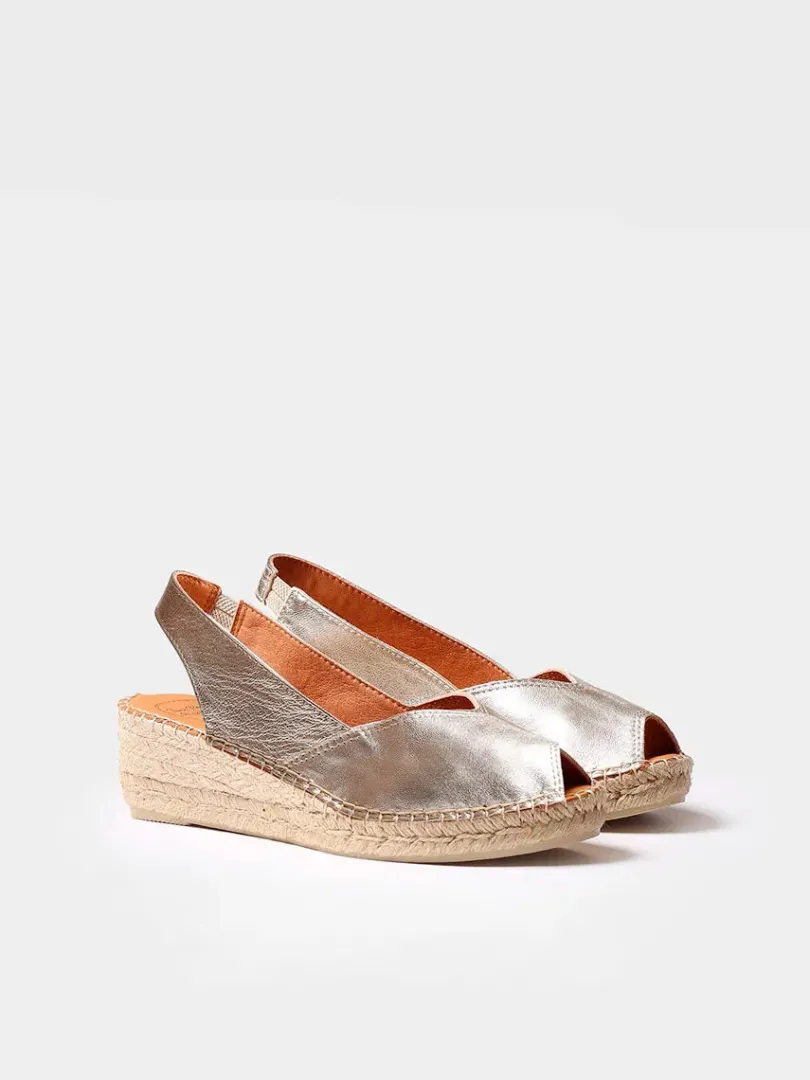 Toni Pons Cuñas Medias | Abiertas | BERNIA-P - Alpargata peep toe de mujer con cuña en piel | BERNIA-P