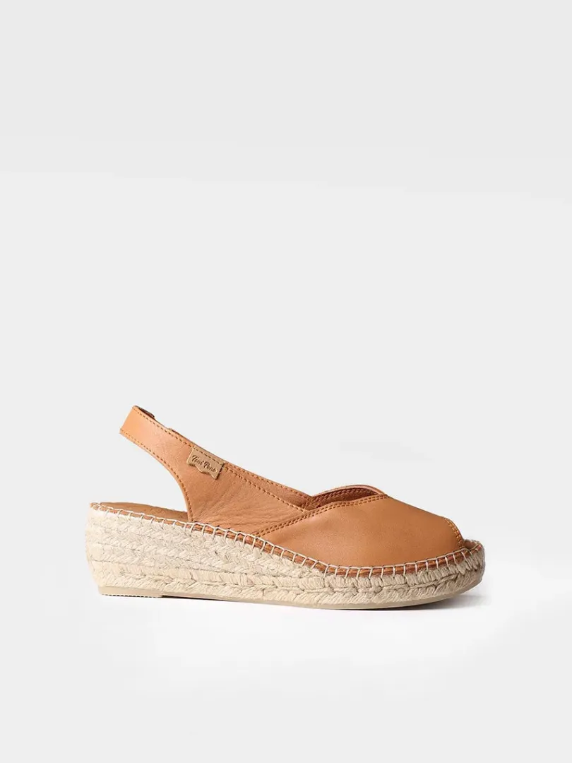 Toni Pons Cuñas Medias | Abiertas | BERNIA-P - Alpargata peep toe de mujer con cuña en piel | BERNIA-P