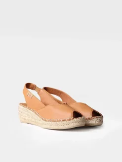 Toni Pons Cuñas Medias | Abiertas | BERNIA-P - Alpargata peep toe de mujer con cuña en piel | BERNIA-P
