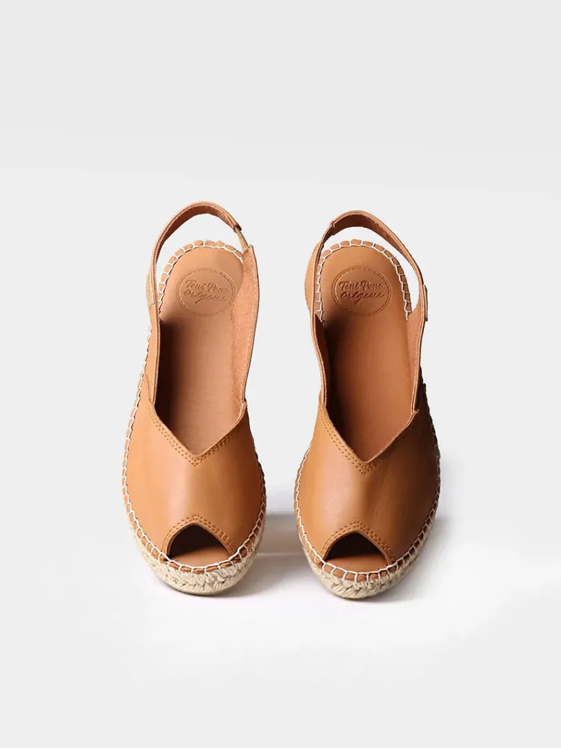 Toni Pons Cuñas Medias | Abiertas | BERNIA-P - Alpargata peep toe de mujer con cuña en piel | BERNIA-P