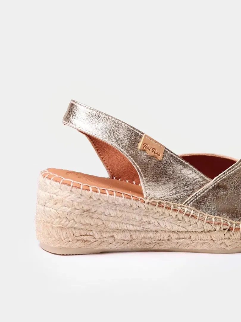 Toni Pons Cuñas Medias | Abiertas | BERNIA-P - Alpargata peep toe de mujer con cuña en piel | BERNIA-P
