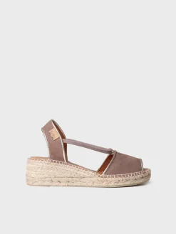 Toni Pons Cuñas Medias | Abiertas | BILDA - Alpargata de cuña de mujer en ante | BILDA