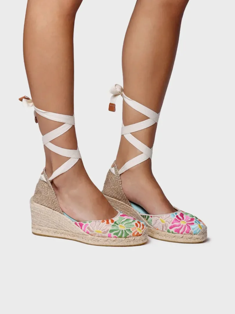 Toni Pons Cuñas Medias | Cerradas | CASTELL - Alpargata valenciana multicolor para mujer | CASTELL