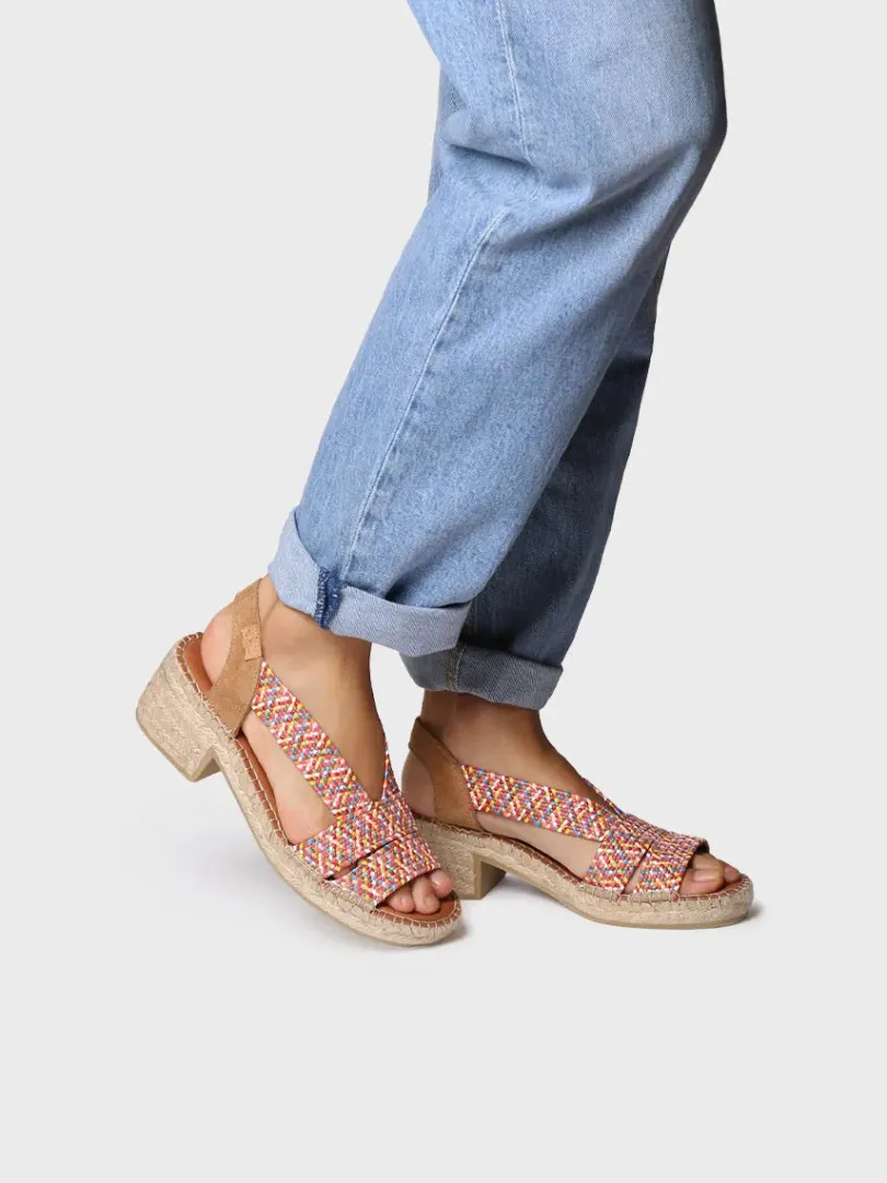 Toni Pons Cuñas Medias | Abiertas | DALYN - Alpargata de mujer con tacón ancho y elásticos bicolor | DALYN