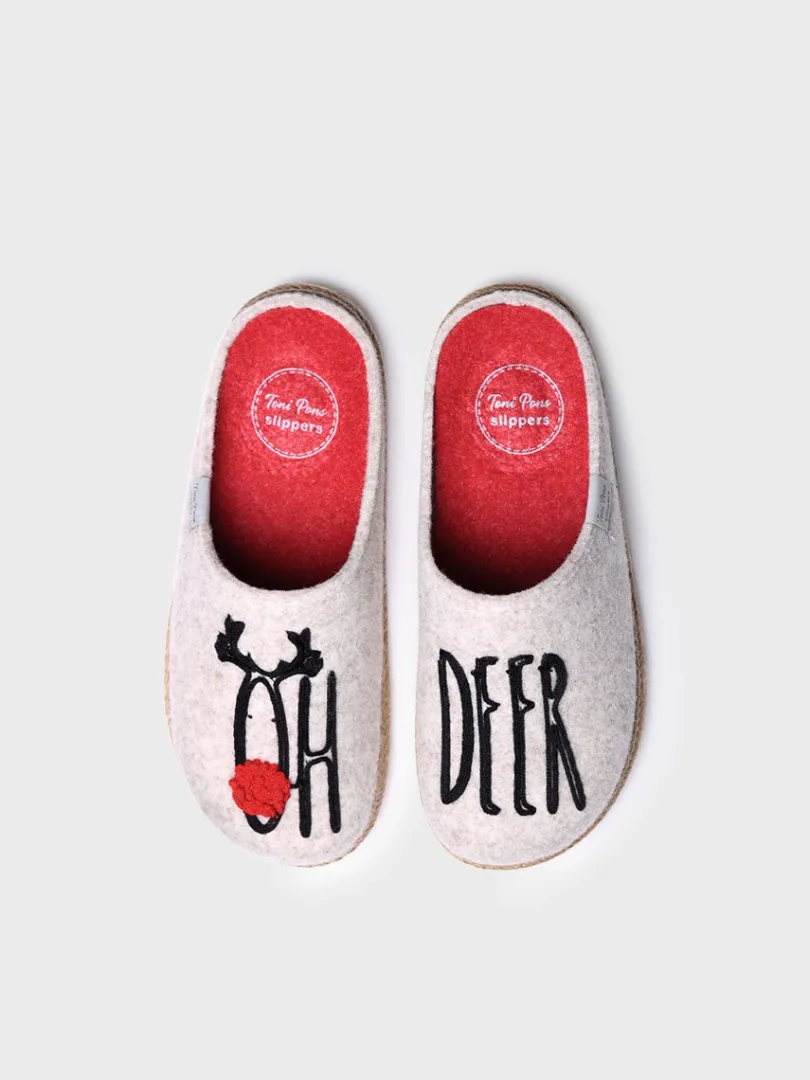 Toni Pons Slippers | DELI-DR - Slippers para mujer en fieltro en Crudo | DELI-DR