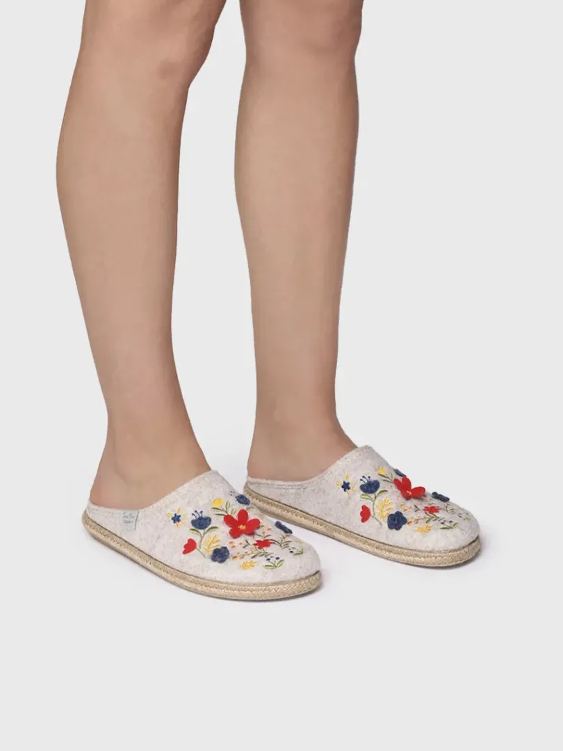 Toni Pons Slippers | DELI-EF - Slippers para mujer en fieltro con flores | DELI-EF