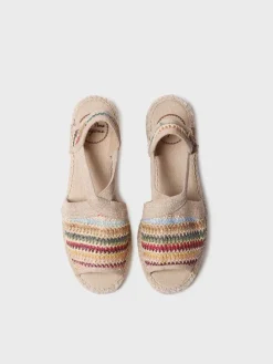 Toni Pons Cuñas Medias | Abiertas | DELMI-MA - Alpargata de mujer en rafia multicolor con tacón ancho | DELMI-MA