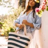 Toni Pons Bolsos | DESI - Bolso grande de mujer en rafia con rayas marineras | DESI