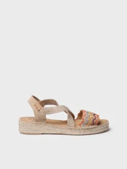 Toni Pons Abiertas | Cuñas Bajas | EIDER-RS - Alpargata mujer con cuña de yute y bandas multicolor | EIDER-RS