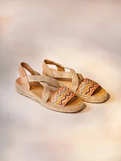 Toni Pons Abiertas | Cuñas Bajas | EIDER-RS - Alpargata mujer con cuña de yute y bandas multicolor | EIDER-RS