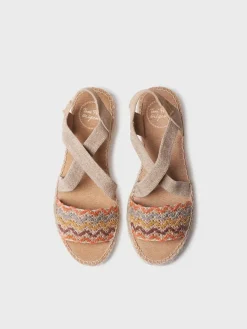 Toni Pons Abiertas | Cuñas Bajas | EIDER-RS - Alpargata mujer con cuña de yute y bandas multicolor | EIDER-RS