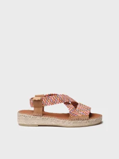 Toni Pons Abiertas | Cuñas Bajas | ELIANA - Alpargata abierta de mujer con elásticos multicolor | ELIANA