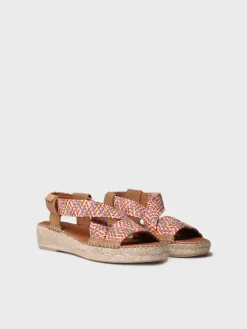 Toni Pons Abiertas | Cuñas Bajas | ELIANA - Alpargata abierta de mujer con elásticos multicolor | ELIANA