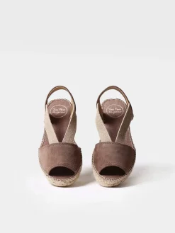 Toni Pons Abiertas | Cuñas Bajas | ELLA - Alpargata plana de ante para mujer | ELLA