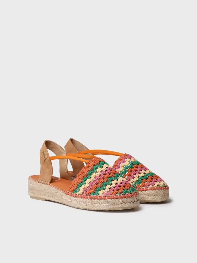 Toni Pons Cerradas | Cuñas Bajas | EMILIA - Alpargata plana de mujer en crochet multicolor | EMILIA