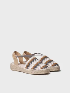 Toni Pons Cerradas | Cuñas Bajas | EMILIA - Alpargata plana de mujer en crochet multicolor | EMILIA