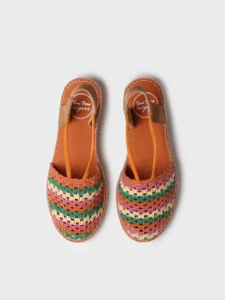Toni Pons Cerradas | Cuñas Bajas | EMILIA - Alpargata plana de mujer en crochet multicolor | EMILIA