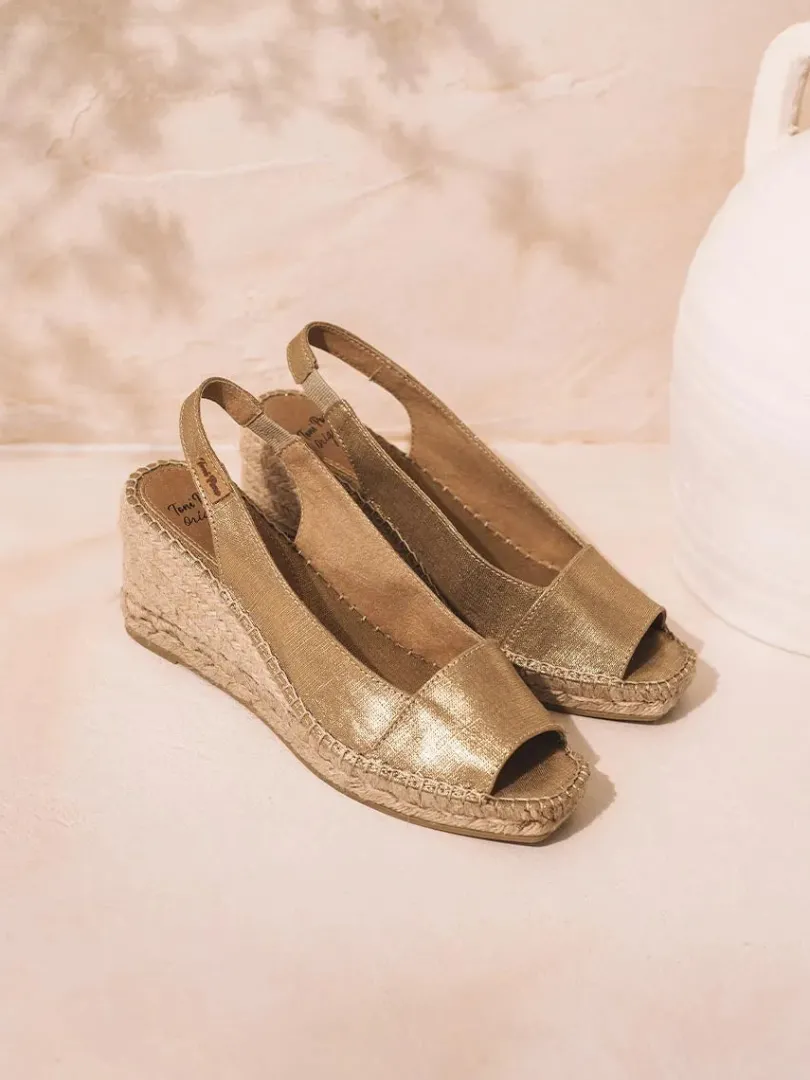 Toni Pons Cuñas Medias | Abiertas | FIORE - Alpargata de cuña de mujer en yute tintado | FIORE