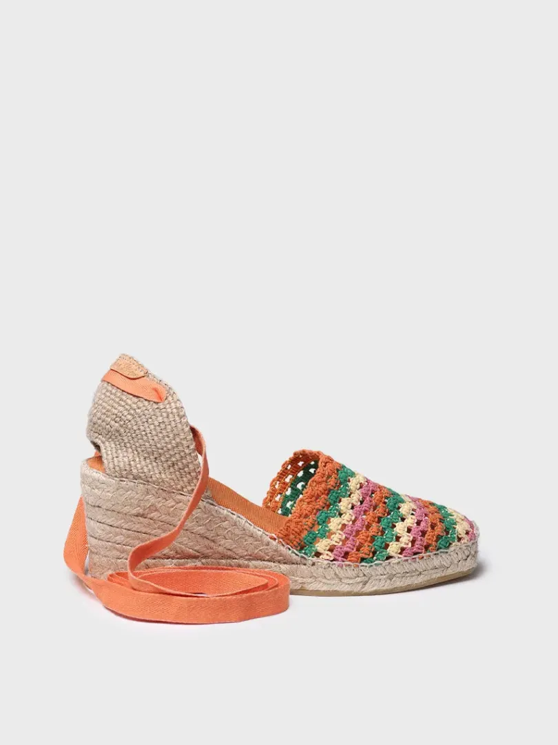 Toni Pons Cuñas Medias | Cerradas | GEORGINA - Alpargata de cuña de mujer en crochet multicolor | GEORGINA
