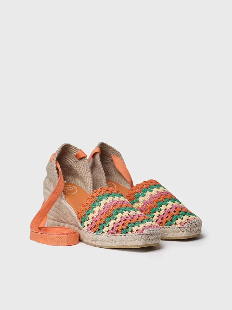Toni Pons Cuñas Medias | Cerradas | GEORGINA - Alpargata de cuña de mujer en crochet multicolor | GEORGINA