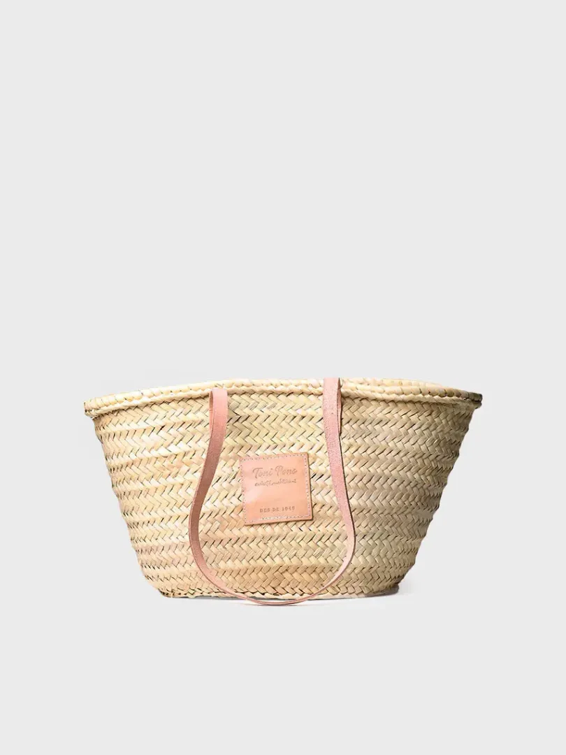 Toni Pons Bolsos | GOMERA - Capazo de mimbre para mujer con asas de piel | GOMERA