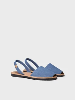 Toni Pons Menorquinas | GRAU-TX - Abarca de hombre en denim con planta de piel | GRAU-TX