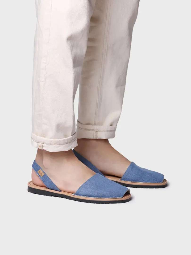 Toni Pons Menorquinas | GRAU-TX - Abarca de hombre en denim con planta de piel | GRAU-TX