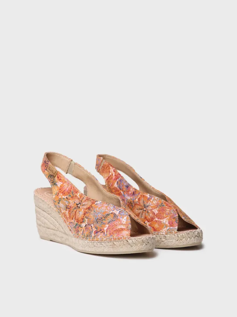 Toni Pons Cuñas Medias | Abiertas | LAILA-LL - Alpargata peep toe de mujer en piel multicolor | LAILA-LL