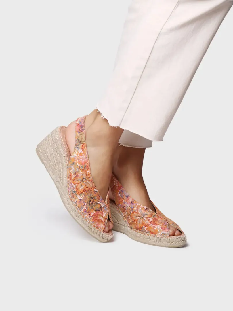 Toni Pons Cuñas Medias | Abiertas | LAILA-LL - Alpargata peep toe de mujer en piel multicolor | LAILA-LL