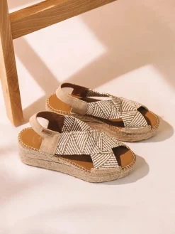 Toni Pons Cuñas Medias | Abiertas | MASAI - Alpargata de mujer con cuña y tiras elásticas multicolor | MASAI