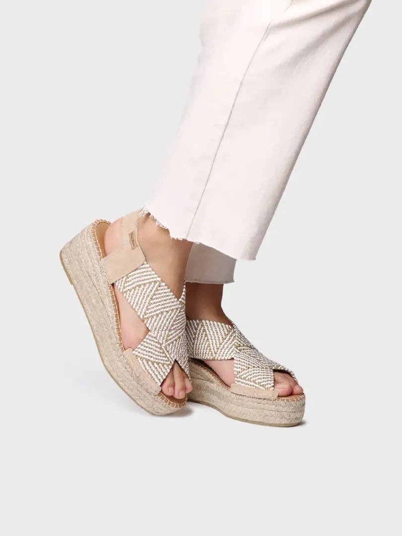 Toni Pons Cuñas Medias | Abiertas | MASAI - Alpargata de mujer con cuña y tiras elásticas multicolor | MASAI