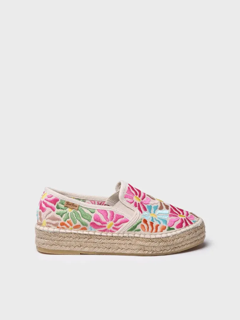 Toni Pons Planas | Cerradas | POLA - Alpargata cerrada de algodón bordada multicolor | POLA