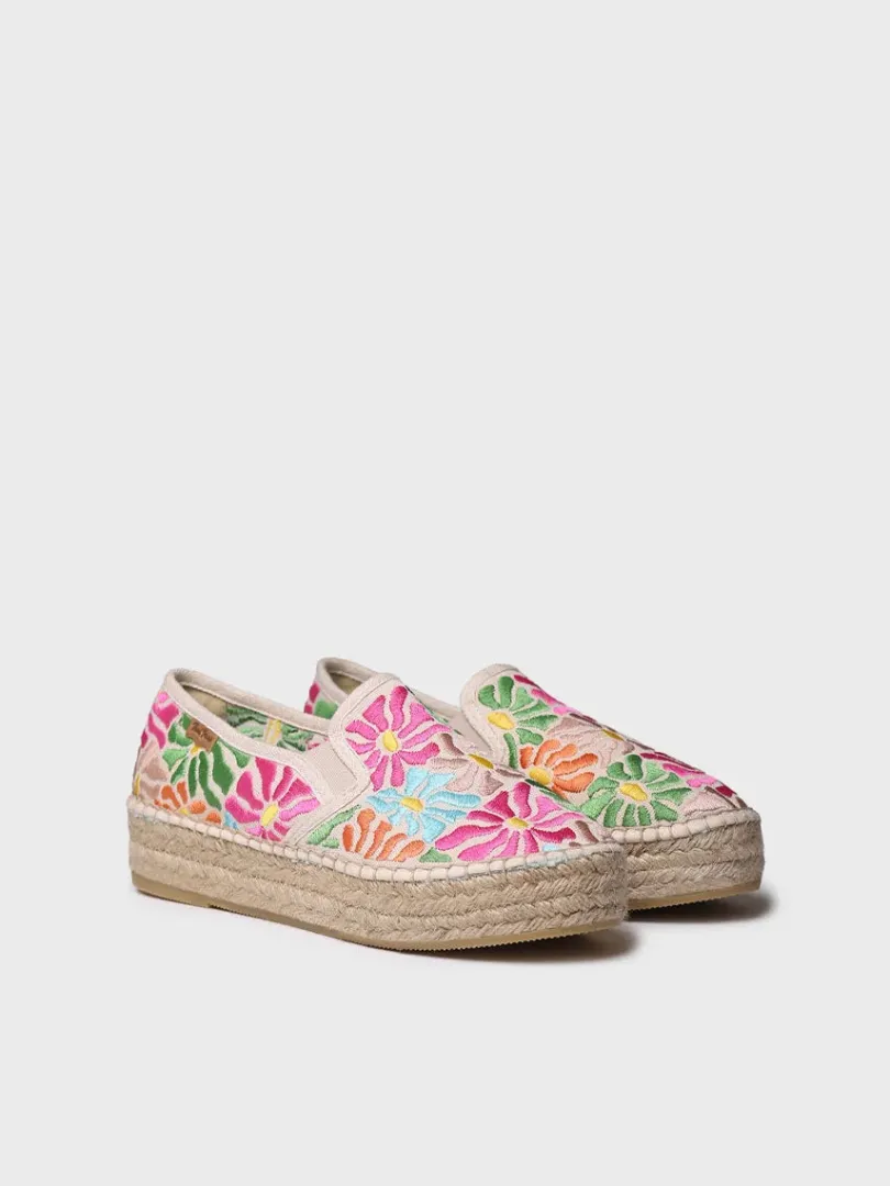 Toni Pons Planas | Cerradas | POLA - Alpargata cerrada de algodón bordada multicolor | POLA