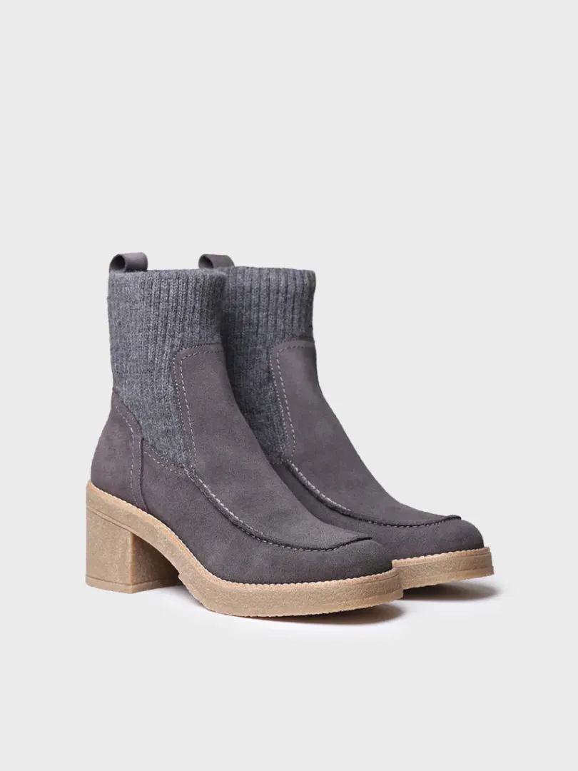 Toni Pons Botines Y Zapatos | PRAGA-SY - Botín de tacón ancho para mujer en serraje y tejido | PRAGA-SY