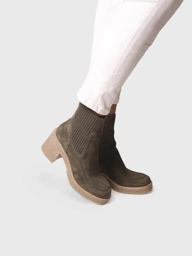 Toni Pons Botines Y Zapatos | PRAGA-SY - Botín de tacón ancho para mujer en serraje y tejido | PRAGA-SY