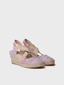 Toni Pons Cuñas Medias | Cerradas | SABA-RG - Alpargata de mujer con cuña y tiras elásticas cruzadas | SABA-RG