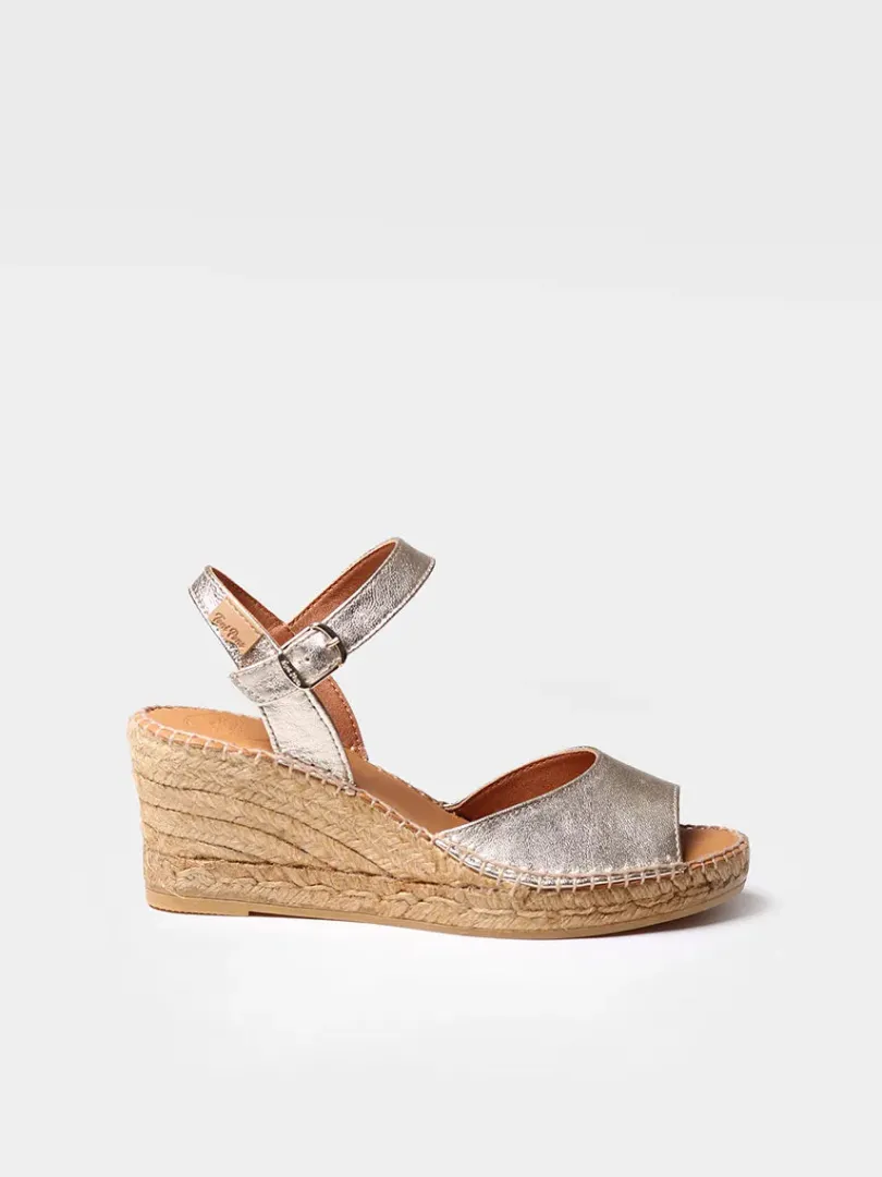 Toni Pons Cuñas Medias | Abiertas | SIA-P - Alpargata de cuña para mujer en piel | SIA-P
