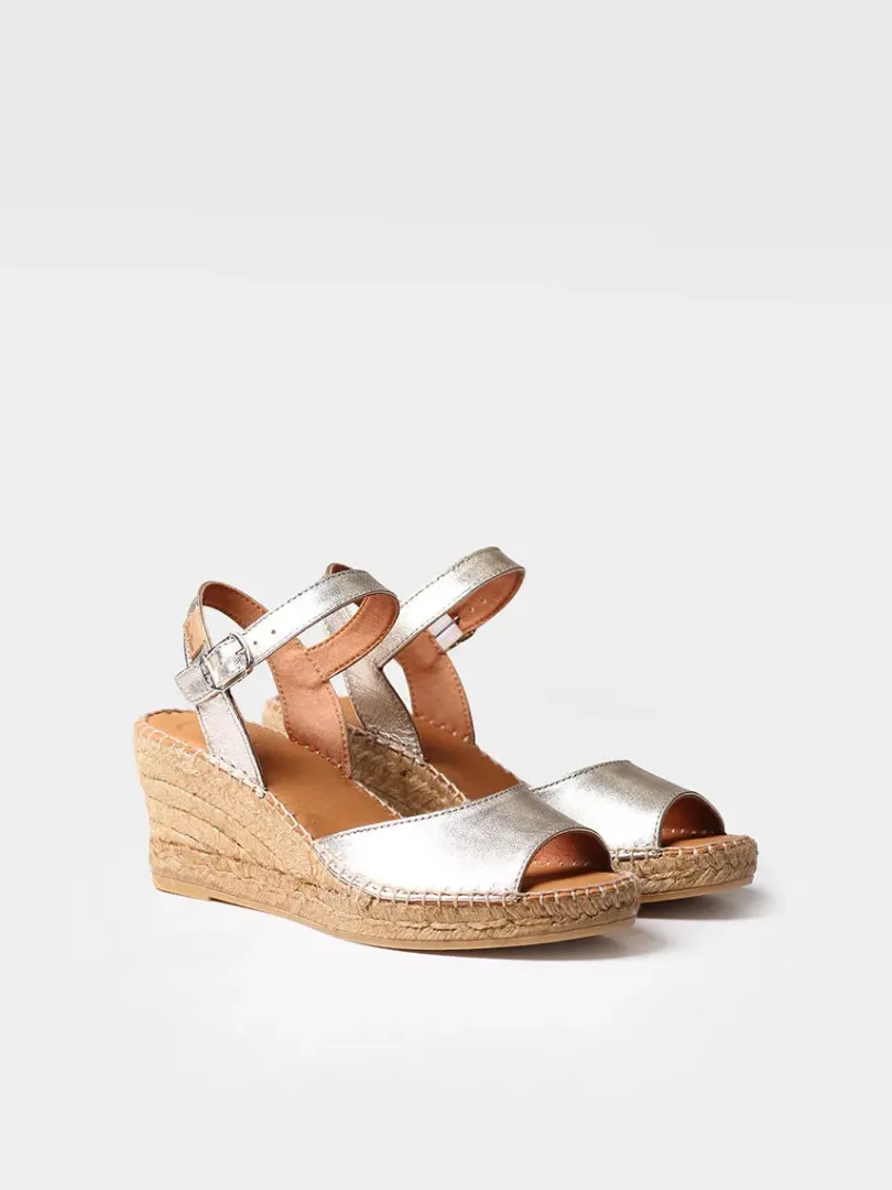 Toni Pons Cuñas Medias | Abiertas | SIA-P - Alpargata de cuña para mujer en piel | SIA-P