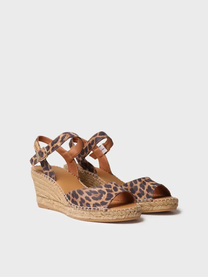 Toni Pons Cuñas Medias | Abiertas | SIA-P - Alpargata de cuña para mujer en piel | SIA-P