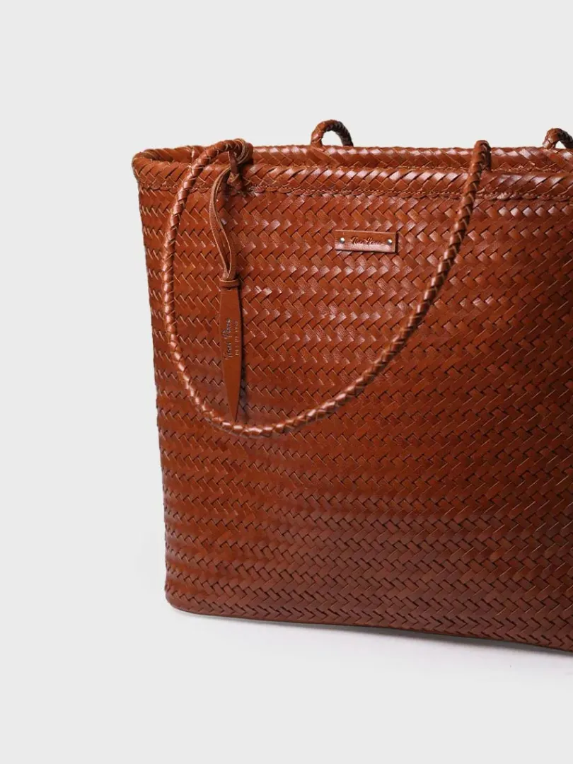 Toni Pons Bolsos | SIMONA - Bolso shopper en cuero trenzado con bolsillo interior | SIMONA