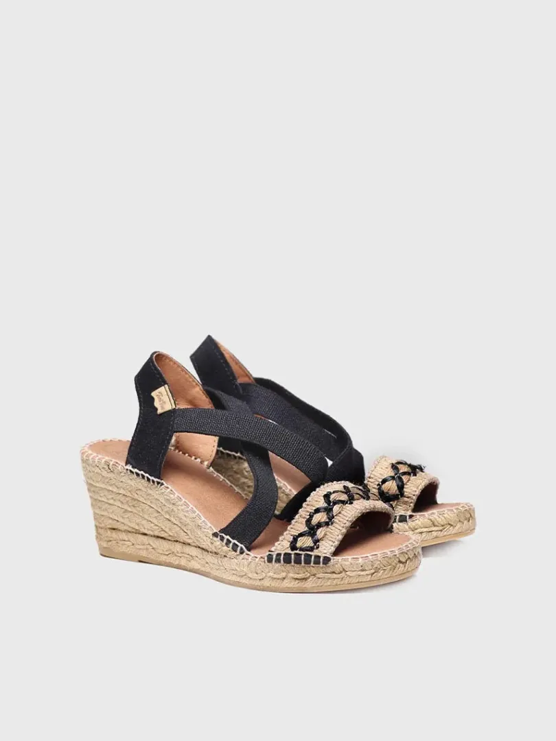 Toni Pons Cuñas Medias | Abiertas | SUSA-BN - Sandalia de cuña de yute para mujer | SUSA-BN