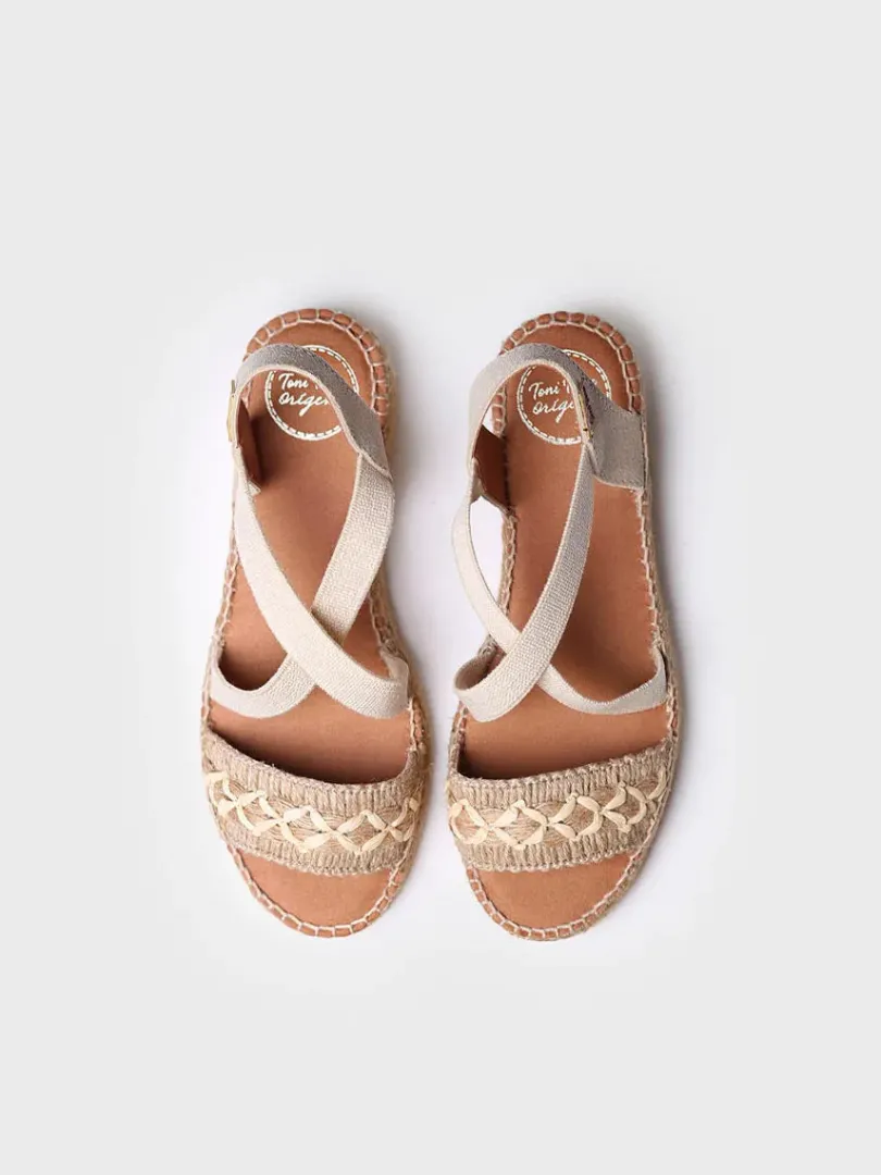 Toni Pons Cuñas Medias | Abiertas | SUSA-BN - Sandalia de cuña de yute para mujer | SUSA-BN